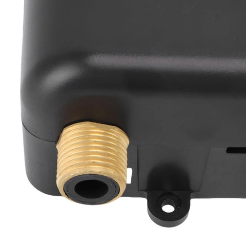 Close-up of brass port on Compact Electric Under Sink Water Heater with tankless design for efficient hot water.