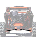 Front view of Can Am Maverick X3 with Beefy Heavy Duty Boxed Rear Radius Arms for Can Am Maverick X3 72 Inch Turbo X RC X MR X RS Max Models Lower Two Rods Only Black Finish With Reinforced Pivot Joints And Five Eighth Inch Heim Joints For Serious Strength