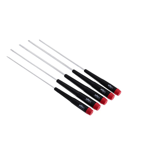 Slotted And Phillips Screwdriver Set 5 Piece With Tapered Extra Long Handles For Quick Turns And Comfortable Grips, Easy ID On Handle