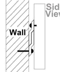 Side view illustration of Heavy Duty 4 Inch French Cleat Picture Hangers Hardware Kit with wall mounting detail.