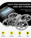 Beginner Friendly Kids Drone With Camera And Remote, Brushless Motor For Smooth Flight, FPV Video, Optical Flow Hover, One Key Takeoff