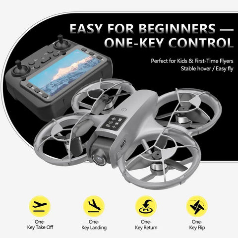 Beginner Friendly Kids Drone With Camera And Remote, Brushless Motor For Smooth Flight, FPV Video, Optical Flow Hover, One Key Takeoff