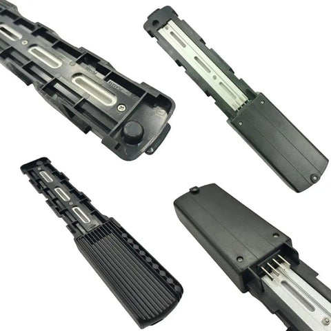 Upgrade Your Super 73 Ride With This Rock Solid Battery Mount Base Featuring A Secure 4 Connector System For Perfect Fit And Seamless Power Connection On DP9C Or DP6C Electric Bikes Made From Tough Metal To Hold Strong. black metal battery mount base with 4-pin connector for DP9C and DP6C e-bikes