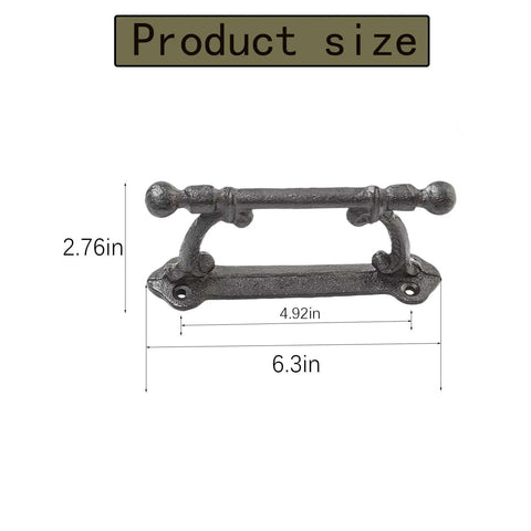 Dimensions of Cast Iron Barn Door Handle 2 Pack Rustic Vintage Style Gate Fence Outdoor Garage Closet Drawer Cabinet Pulls
