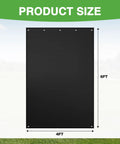 Daily Batting Cage Backstop 4x6 Heavy Duty Reinforced Net Saver, black panel with size dimensions displayed, 4 feet by 6 feet.
