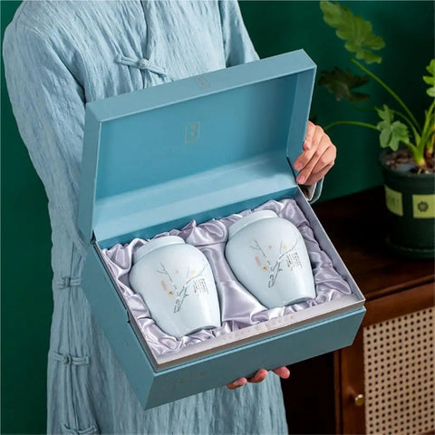 Vintage Ceramic Sealed Storage Jars Double Set For Storing Loose Tea Coffee Beans Spices Sugar And Herbs Fresh Big Time Your Pantry Deserves Straight Fire in gift box