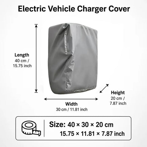 Heavy Duty EV Charger Cover With Snag Proof Drawstring Closure Waterproof Dustproof Weather Guard dimensions and size.