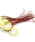 15 Pack 27mm Piezo Disc Transducers Contact Microphones With 4 Inch Wires For Acoustic Instruments Ideal For Guitars Mandolins Ukuleles