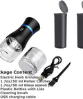 Electric Herb Grinder Compact For Flower Buds USB Rechargeable Glass Chamber Duo 1.7oz Each Portable Grinder set with accessories