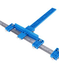 Heavy Duty Aluminum Dowel Punch Locator Drill Guide For Woodworking And Cabinet Hardware Mounting with precise measurement scales.