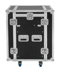 Heavy Duty 12U Server Rack Cabinet Built Tough For IT Network Rigs And Pro Audio Gear Featuring Hassle Free Adjustable Mounting Rails. Black with sturdy wheels.