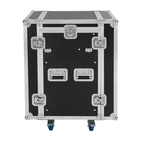 Heavy Duty 12U Server Rack Cabinet Built Tough For IT Network Rigs And Pro Audio Gear Featuring Hassle Free Adjustable Mounting Rails. Black with sturdy wheels.