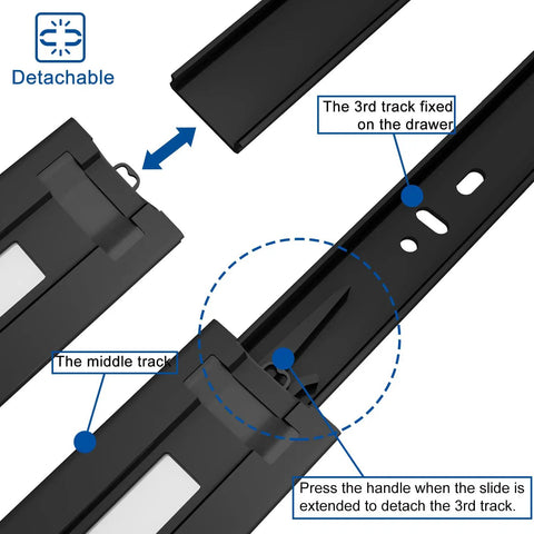 Heavy Duty 22 Inch Push To Open Drawer Slides For Handleless Cabinets, Full Extension Ball Bearing Glides, Slick Side Mount Hardware, Built Tough Rig For Smooth Kitchen And Closet Upgrade