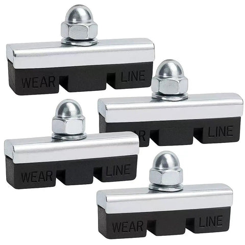 Dope Four Pack Bicycle Brake Pads For Front And Rear Use 4mm Thick Durable Rubber And Steel Construction Quiet Braking
