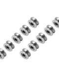 V Bearing Grooved Mini Pulley Wheels Rollerball Pulley for Rail Track Linear Motion System 4x13x6mm 10Pcs in stainless steel
