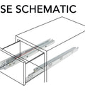 Undermount Drawer Slides 24 Inch Six Pairs Soft Close Full Extension Concealed Runners Easy Install With Rear Brackets Schematic