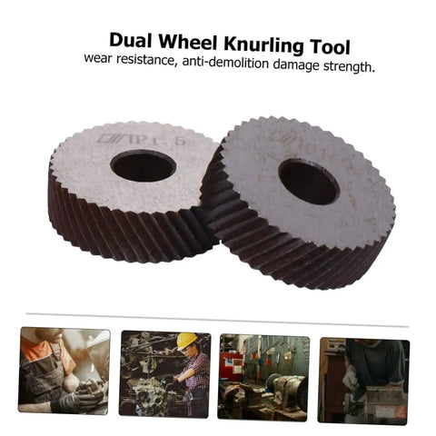 Pro Grade Knurling Tool Wheel Set for Lathe With Diagonal, Pivot Head, And Dual Wheel Options, steel roller close-up