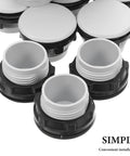 50 Pack Plastic Push Button Switch Hole Panel Plugs Waterproof Caps For Industrial Control Panels To Keep Moisture Out And Protect Machinery Components In Rugged Industrial Settings., white plastic waterproof panel plugs with black bases
