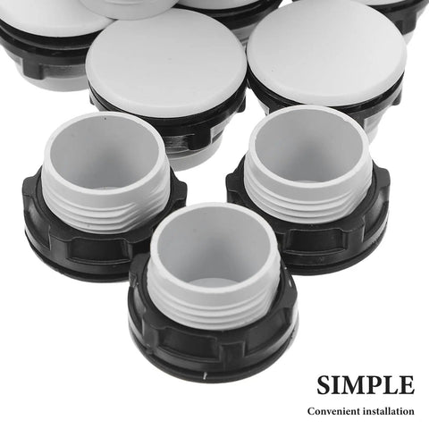50 Pack Plastic Push Button Switch Hole Panel Plugs Waterproof Caps For Industrial Control Panels To Keep Moisture Out And Protect Machinery Components In Rugged Industrial Settings., white plastic waterproof panel plugs with black bases