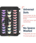 Tempered Glass Coffee Pod Drawer For Vertuo Pods Small Size Fits Vertuo Machines with slots showing organized pods.