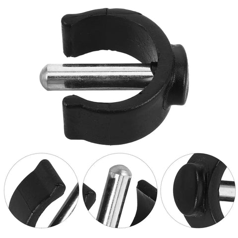C Shape Tube Lock Clips For Walking Sticks And Crutches, black clamp with metal pin, fits 22mm diameter pipes, 8 pack.