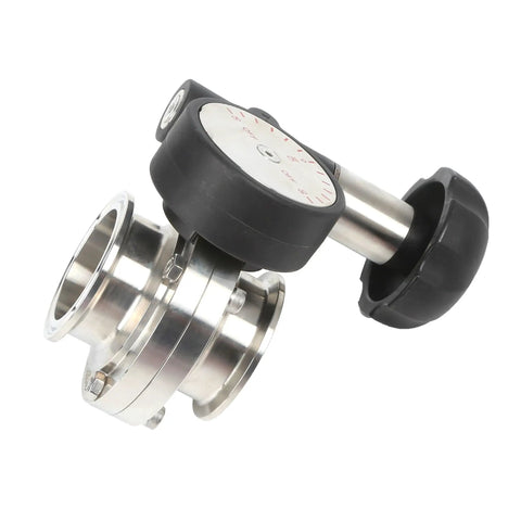 2 Inch Tri Clamp Sanitary Butterfly Valve With SS304 Stainless Body And EPDM Seal Micro Metric Handle Pneumatic Actuator