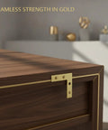 1.57 Inch L Shaped Corner Bracket Gold Iron Angle Brace for Furniture Assembly on wooden cabinet corner