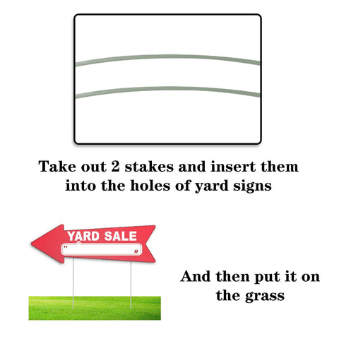 Red Arrow Yard Sale Signs With Stakes 16x5 Inches Double Sided Outdoor Estate Sale Signs For Business This Way