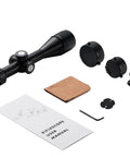 Springer Air Rifle Scope 3 To 9X40 AO With Illuminated Mil Dot Reticle, accessories, and manual displayed on white surface