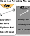 Comparison of Dual Head Door Hinge Adjustment Tool With 14mm And 19mm Openings For Flag Hinges vs ordinary wrench