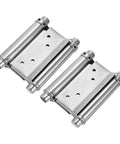 Heavy Duty Double Action Spring Hinge 2Pack Stainless Steel Cafe Saloon Door Hardware Rust Proof Silver Finish close-up view