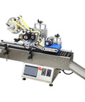 Hustle Ready High Speed Automatic Bottle Labeler With Intelligent Touchscreen Control 110V Desktop Conveyor System For Smooth Round Containers Quick Grind Setup on stainless steel base.