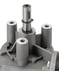 Close-up of 24V 80W 220RPM Brushed DC Gear Reduction Motor With Left Position Mount, showing gearbox and shaft detail