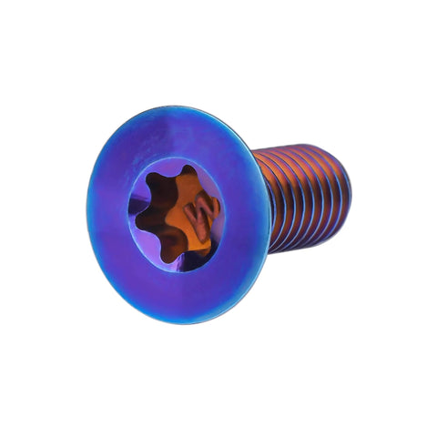 Titanium Torx Countersunk Flat Head Bolts Set Burnt Blue Finish M4 M5 M6 M8 With 8 To 70mm Lengths Grade 5 6Al4V Titanium Ultra Light High Strength