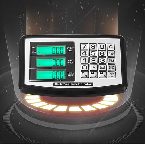High Precision Indicator of Hardcore Heavy Duty Waterproof Digital Floor Scale 300kg 660lb with display and control keys.