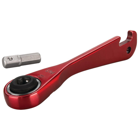 Quarter Inch Drive Anodized Stainless Steel Ratchet With 72 Tooth Gear, Key Ring Tool, Bottle Opener, Hex Or Square Drive