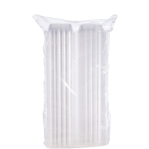 Clear Hinged Plastic Food Containers With Tight Seal Lids Leak Proof Takeout Trays Bulk Restaurant Packs 6 By 5 Point 8 Inches Case Of 500 Fresh Stacking Design For Snazzy Meals And Zero Mess Guaranteed