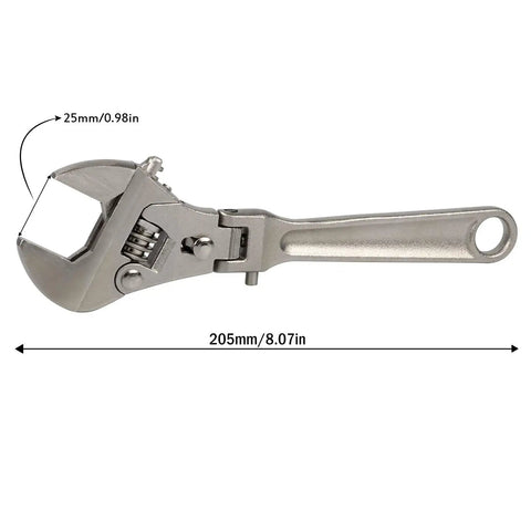 8 Inch Flex Head Adjustable Wrench With Ratcheting Action And 180 Degree Rotating Head For Quick, Easy Tightening Of A Wide Range Of Fasteners, 1 Inch Jaw Opening, A Real Workhorse For Home Repairs, Appliance Maintenance, And DIY Projects