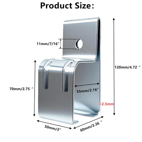 Heavy Duty Box Rail Hanger Bracket For Exterior Barn Doors Durable Wall Mount Bracket Compatible With Most Standard Barn Door Rail Systems Silver Finish 4 Pack For Secure Flexible Installation product size dimensions view
