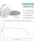 Rock Solid CR2025 Battery 3V Lithium Coin Cell Pack 10 Count with kickin power shown with discharge curve and specifications.