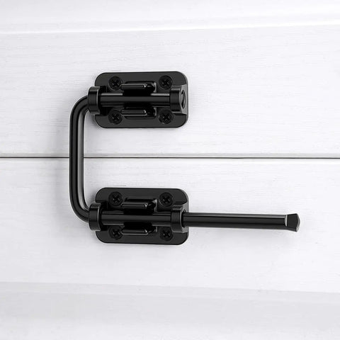 Heavy Duty Patio Sliding Door Loop Lock With U Shaped Latch Hook Adjustable 0 To 180 Degree Rotating Bar installed on door