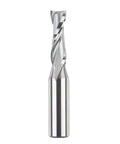 SpeTool upcut spiral router bit, front view, 3/8 in cutting diameter, 1/2 in shank, solid carbide CNC end mill for wood