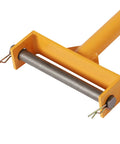 Handle section of 15 Ton Machine Skate Dolly with Carbon Steel Construction, visible in yellow and red finish