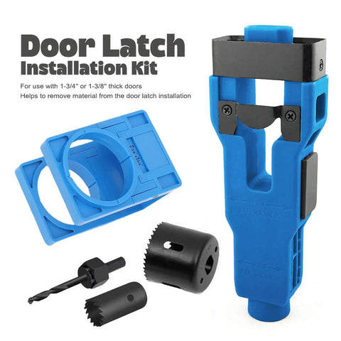 Get That Mortise Done Fast With This Premium Door Lock Installation Kit Featuring Auto Positioning For Precise Scoring And Chiseling On Wooden Doors To Make Your Job Easier. door latch installation kit for 1-3/4 and 1-3/8 inch doors, ABS and steel