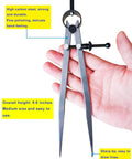 Heavy Duty 8 Inch Adjustable Steel Wing Divider With Rock Solid Locking Pin For Leather Crafting And Woodworking No Nonsense Precision Circle Gauging Tool in hand showing polished steel design.