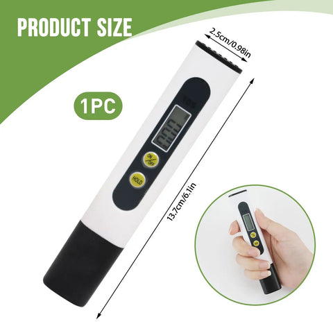 Digital Water Tester For Drinking Water Three In One Meter 0 To 9990 PPM Water Quality Tester With Titanium Probe Sensor size 13.7cm