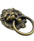 Antique finish lion head cabinet knob with ring pull, part of 12 Pack Lion Head Cabinet Knobs Pulls With Mounting Screws For Drawer Dresser Wardrobe Kitchen Cupboard
