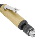 This Badass 3/8 Inch Straight Air Power Drill Hits 22000 RPM for drilling, tapping, and grinding with an ergonomic grip.