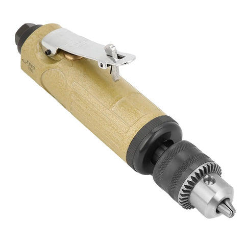This Badass 3/8 Inch Straight Air Power Drill Hits 22000 RPM for drilling, tapping, and grinding with an ergonomic grip.