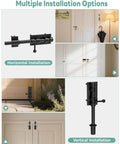 304 Stainless Steel Slide Bolt Gate Latch 8 Inch Sliding Barrel Bolt Door Lock shown in multiple installation options